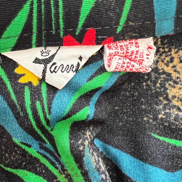 70's Tarvi Black Floral Print Blouse - SIze Small/Mediu - Picture 8 of 8